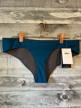 NIKE nwt Teal and Black Women's Swim Bikini Bottom
